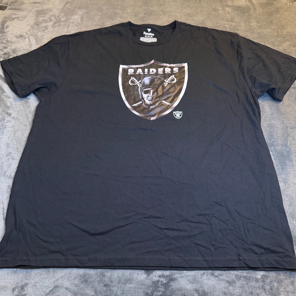 Fanatics Las Vegas Raiders NFL Shield Logo‎ Black T Shirt Men's 2XL XXL